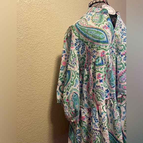 NWT Umgee Paisley Green Tiered Top | Small - Picture 3 of 5